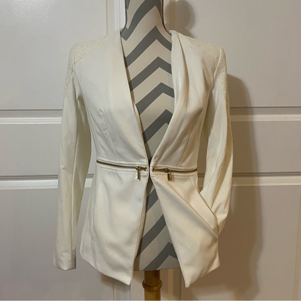 Grace Elements XS Cream Lace Blazer